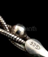 Ezüst(Ag) gyöngymintás fonott nyaklánc, jelzett, h: 44,5 cm, nettó: 19,1 g