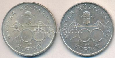 1993. 200Ft Ag "MNB" (2x) T:2