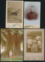 cca 1910-1980 7 db különféle fotó, érdekes darabokkal, közte 3 db keményhátú is, egy részük hátulján...