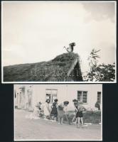 cca 1910-1980 7 db különféle fotó, érdekes darabokkal, közte 3 db keményhátú is, egy részük hátulján...