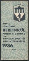 1936 Berlin, útmutató térkép a sporttér külön térképével,jó állapotban
