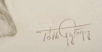 Tóth György (?- ): Akt, ceruza, papír, jelzett, 42×30 cm