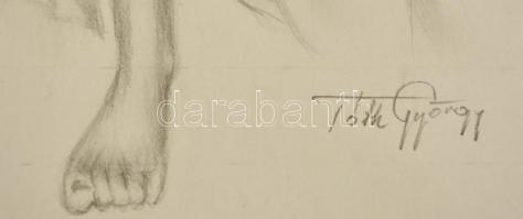 Tóth György (?- ): Akt, ceruza, papír, jelzett, 42×30 cm