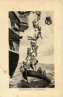 Matrosenstiege, Evolutions / K.u.K. Kriegsmarine, mariners boat. G. Fano Pola (EK)