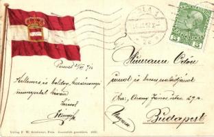 Osztrák-magyar haditengerészet flottája teljes kivilágításban felsorakozva este / K.u.K. Kriegsmarin...