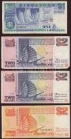 Szingapúr 1987-92. 1$, 2$ (3x, 2klf), 5$ T:II/III,III Összesen 5db!