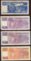 Szingapúr 1987-92. 1$, 2$ (3x, 2klf), 5$ T:II/III,III Összesen 5db!