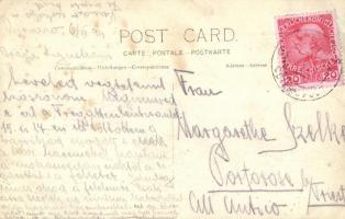 1914 Durres, Durazzo; haditengerészek szárazföldi harcban a barikádok mögött / K.u.K. Kriegsmarine, ...