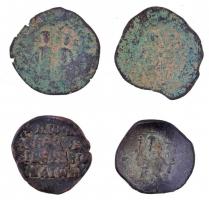 4db-os vegyes bizánci rézpénz tétel T:3 patina
4pcs of various Byzantine coins C:F patina