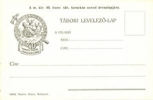 40. Honvéd Tábori Tarackos Ezred árva alap segélylap / Hungarian WWI military charity card