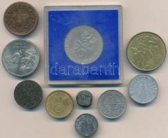 10db-os vegyes külföldi fémpénz tétel, közte Belgium, Lengyelország, Német Harmadik Birodalom T:1-,2...