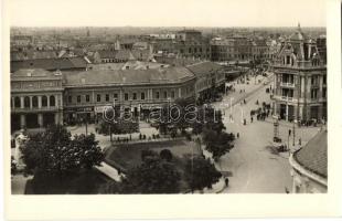 Nyíregyháza, Kossuth és Bessenyey tér, Szász cipőüzlet, Stühmer, Lieber Mártonné, Oláh Gézáné üzletei, Gerda és Buús katonai boltja, Nyíregyházi Takarékpénztár Egyesület (EK)