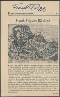 1982 Frank Frigyes (1890-1976) festőművész saját kezű aláírása egy róla szóló újságkivágáson