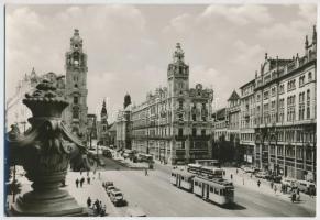 Budapest - 2 db MODERN nagyalakú megíratlan városképes lap; Felszabadulás tér (Ferenciek tere), távo...