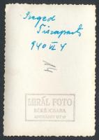 1940 Szeged a Vojvodina hajó, Hátoldalon feliratozva és pecsételve 6x9 cm / Vojvodina steamer