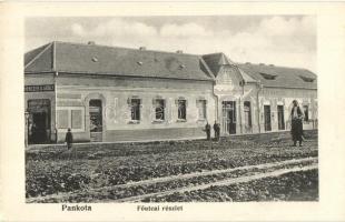 Pankota, Pancota; Fő utca, gyógyszertár, Menczer A. Adolf üzlete. Seprős Valter kiadása / main street, pharmacy, shop