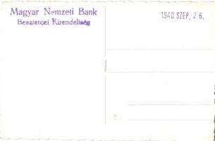 1940 Beszterce, Bistritz, Bistrita; Magyar Nemzeti Bank besztercei kirendeltsége, csoportkép, kerékp...