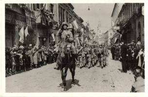 1940 Szatmárnémeti, Satu Mare; bevonulás, honvédek / entry of the Hungarian troops