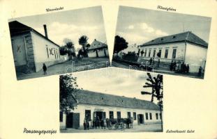 Pozsonyeperjes, Jahodna; Községháza, utcarészlet, Hanza szövetkezeti üzlet és kiadása / town hall, street, cooperative shop (EK)