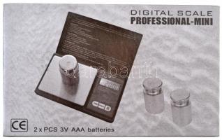 "Professional-Mini" ékszermérleg 0,01-100g eredeti csomagolásban, leírással, két db elemme...