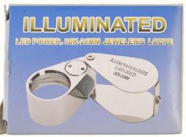 Ékszerész nagyító, 30×21 mm, saját tokjában, új állapotban