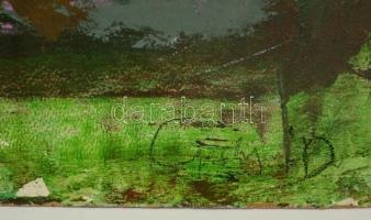 Gulyás Dénes (1927-2003): Virágcsendélet papagájokkal. Olaj, farost, jelzett,  80×60 cm