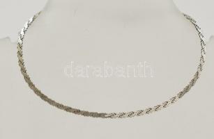 Ezüst(Ag) hullámmintás karkötő, jelzett, h: 20 cm, nettó: 2,5 g