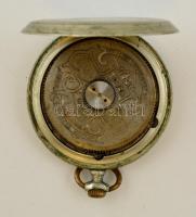 cca 1920 Hebdomas 8 napos, különleges rugós szerkezetű zsebóra, festett porcelán számlappal, előre n...