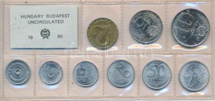1980. 2f-10Ft (9xklf) érmés forgalmi sor fóliatokban T:1 Adamo FO13