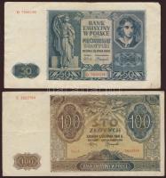 Lengyelország/német megszállás 1941. 50Zl (7x) + 100Zl (1x) T:II,III