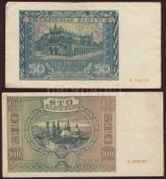 Lengyelország/német megszállás 1941. 50Zl (7x) + 100Zl (1x) T:II,III