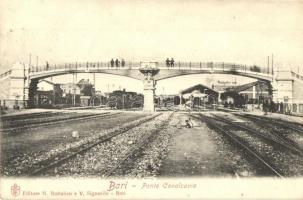 Bari, Ponte Cavalcavia. Editore N. Bottalico e. V. Signorile / bridge over the railway station, locomotive