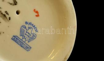 Aquincumi porcelán fésülködő akt, kézzel festett, jelzett, hibátlan, m: 23 cm