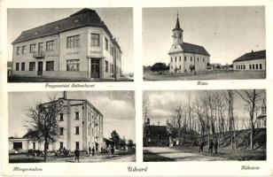 Udvard, Dvory nad Zitavou; Fő tér, Hengermalom, Kálvária, vendéglő, Fogyasztási Szövetkezet üzlete és saját kiadása / main square, mill, calvary, restaurant, cooperative shop (EK)