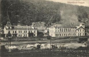 Zólyombrézó, Podbrezová; Vasgyár, vendéglő / restaurant, iron works, factory (EK)