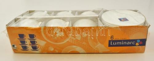 Luminarc hat személyes porcelán teáskészlet, csésze+alj, matricás, saját csomagolásában, d: 8 ill. 14 cm