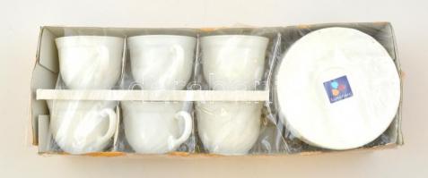 Luminarc hat személyes porcelán teáskészlet, csésze+alj, matricás, saját csomagolásában, d: 8 ill. 1...
