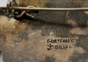 Ezüst(Ag) bross inka fejjel, jelzett, 3x4,5 cm, nettó: 8,2 g