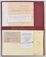 7db-os vegyes kitüntetés adományozói okirat és igazolvány, közte 1982. "Munka Érdemrend bronz f...