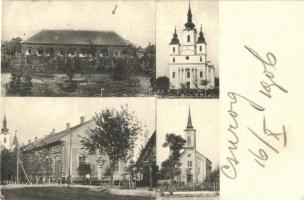 Csurog, Curug; Községháza, szerb ortodox templom, katolikus templom / town hall, Serbian orthodox church, catholic church (EK)