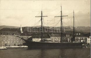 1910 Senj, Zengg; görög vitorlás a kikötőben / Greek yacht in the port, photo (EK)