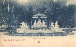 Kolozsvár, Cluj; Sétatéri szökőkút / promenade fountain