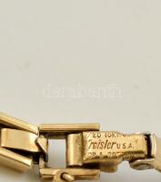 Lady Elgin arany (Au) 14 K tokos  női mechanikus  karóra, fém szíjjal, nem működik, br: 14,7 g