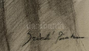 Szántó jelzéssel: Tanulmány rajz (2db). Szén, papír, kis szakadással, felcsavarva, 40×60 cm