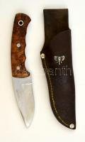 Cudeman spanyol vadásztőr eredeti bőr tokjában, jelzett, pengehossz: 8,5 cm teljes hossz: 19 cm