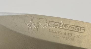 Cudeman spanyol vadásztőr eredeti bőr tokjában, jelzett, pengehossz: 8,5 cm teljes hossz: 19 cm