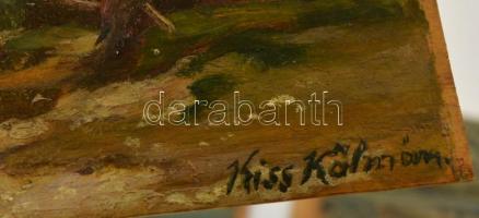 Olvashatatlan jelzéssel: Vidéki tájak. Olaj, farost, 10x19 cm