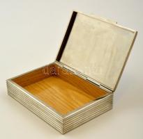 Dohánytartó szelence, alpakka-fa, 13x9x3 cm