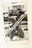 cca 1990 Pornográf újság címlapjának fotónegatív nyomdai levonata, 30,5x21 cm