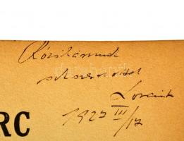 Hegedűs Lóránt: Harc a magyar igazságért. Dedikált példány. Bp., 1923. Singer és Wolfner. Egészvászo...